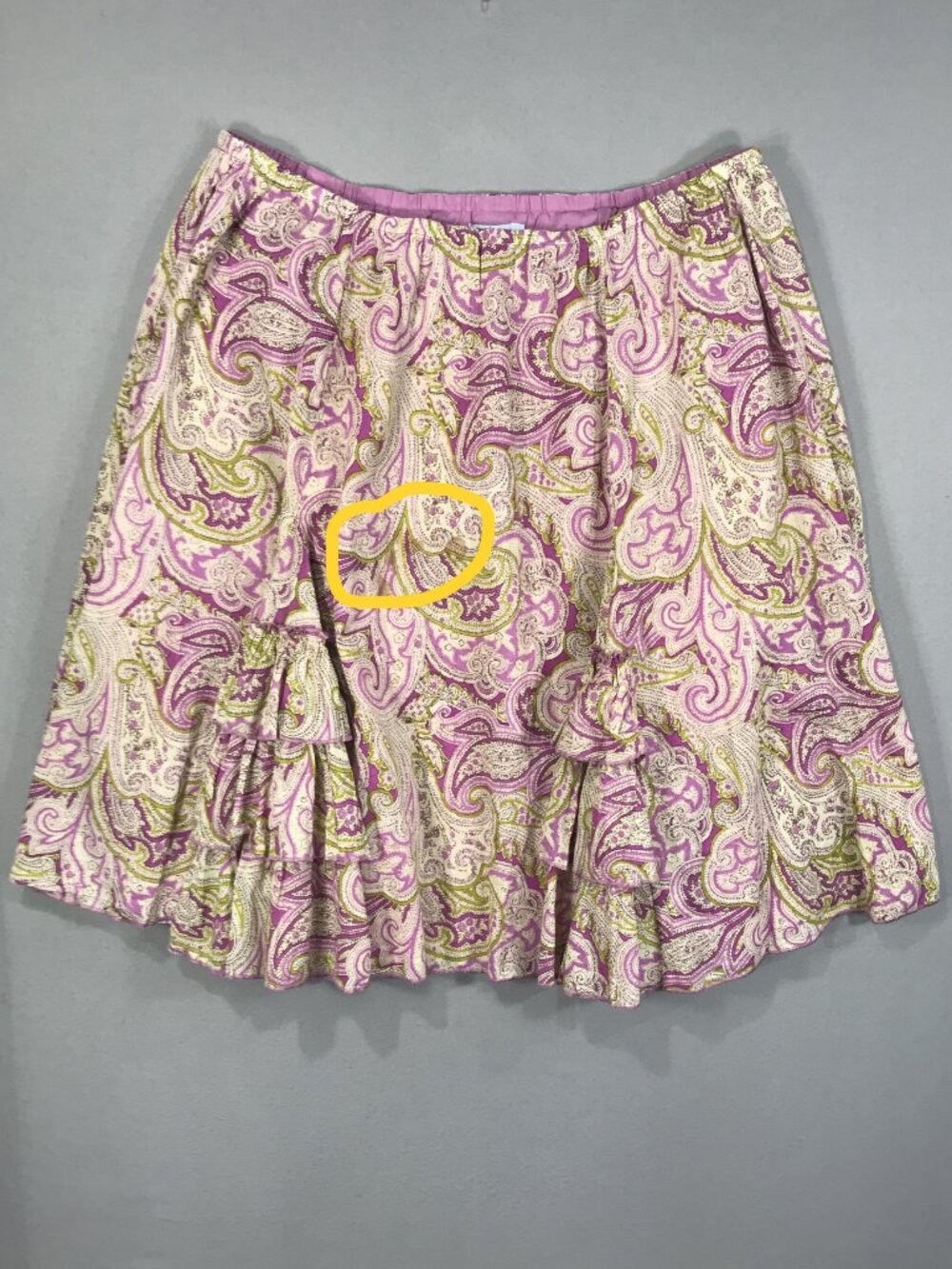 JH Collectibles Skirt Womens 18W Pink Paisley Pull On Mini Lined Elastic Pleated